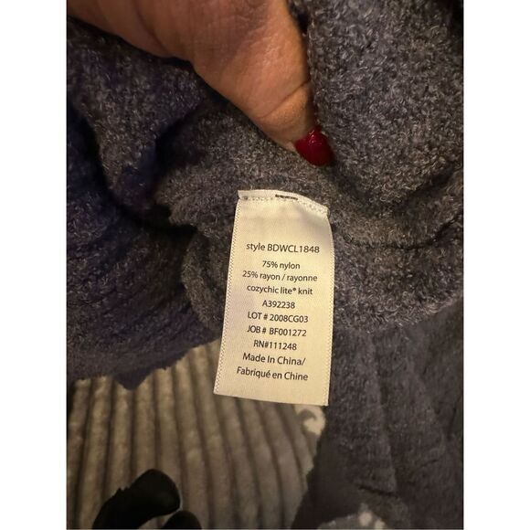 Barefoot dreams cozychic lite belted short sleeve robe s/m dark grey BDWCL1848 - Picture 6 of 8